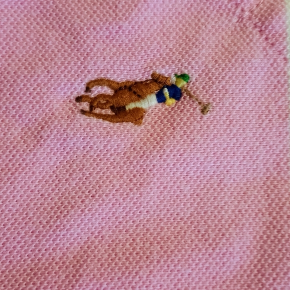 Rare Vintage Polo Ralph Lauren‎ Polo Shirt XLT Big Pink White Collar Quilted - Picture 4 of 9
